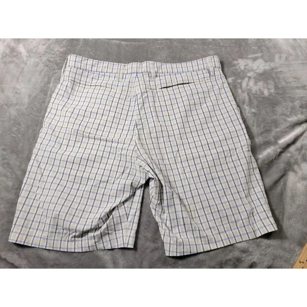 Tommy Bahama White Plaid Shorts Mens 36x9 Nylon Stretch, shirt Gripper‎ waist